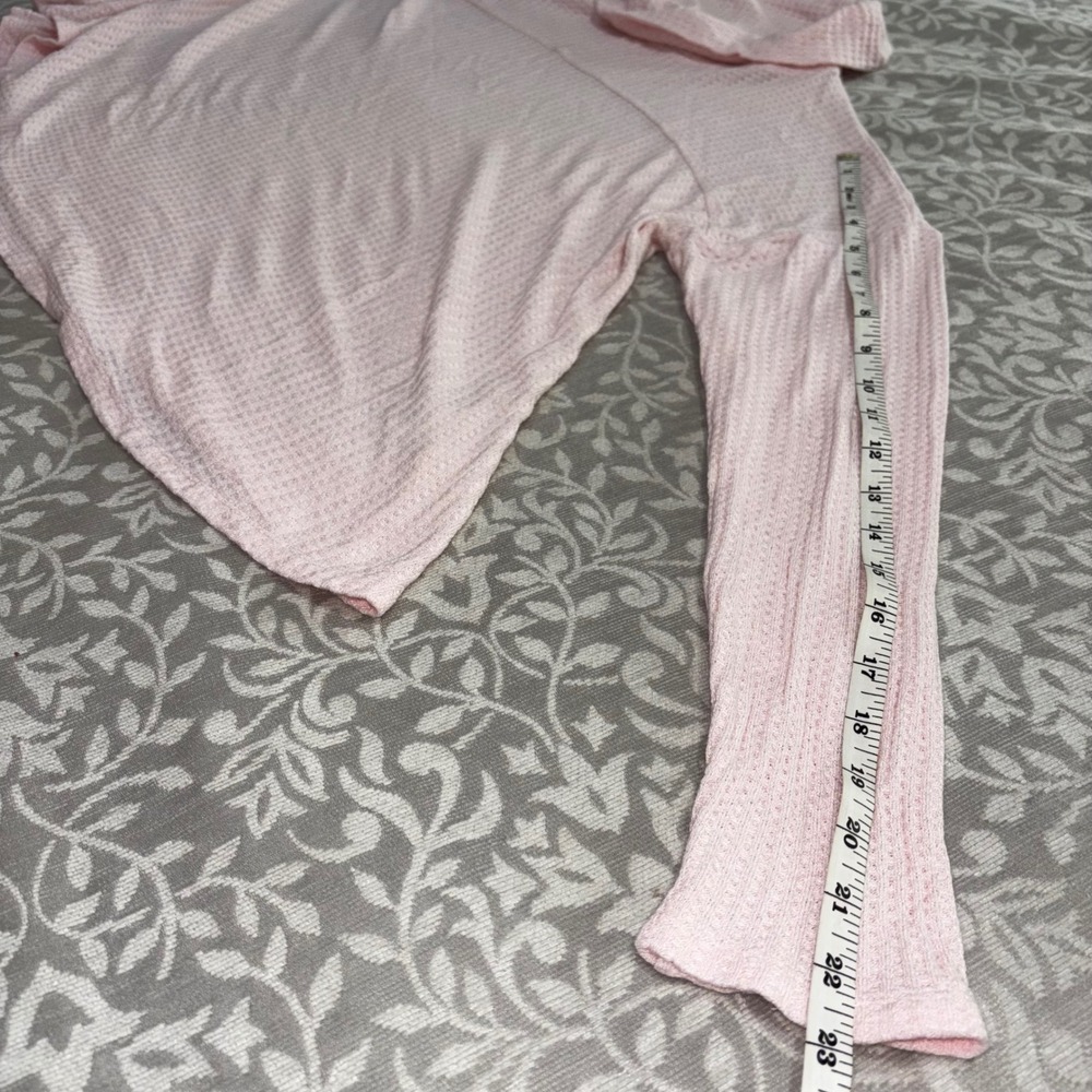 Cupio Waffle Knit Cowl Neck Pink Lightweight Flowy Top Womens XL - Picture 7 of 9
